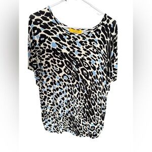 St. John Animal Print Scoop Neck Tunic